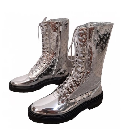 Jimmy Choo Patent Leather Ankle Boots in Silver - Picture 2 of 12